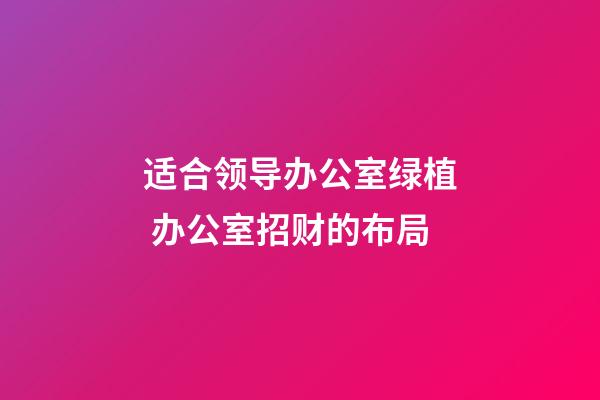适合领导办公室绿植 办公室招财的布局